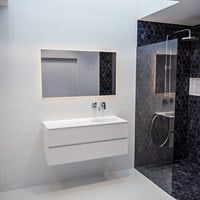 VICA 120cm mueble de baño Talc 2 cajones lavabo MOON Derecho sin orificio.-3
