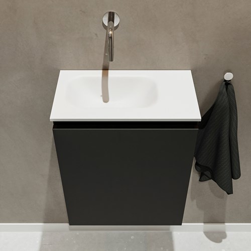 TURE 40cm cloakroom vanity set Urban. Vanity top EDEN Talc position Left without tab hole.-3