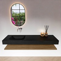 ALAN 160cm badmöbel Melamine ablageregal Chai. Frei hängende waschtisch CLOUD Links kein hahnloch farbe Urban.-3