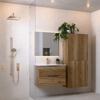PROYECT 80cm mueble de baño Chai con 2 cajones. Lavabo Cerámica Centro 1 orificio Blanco brillo.-2