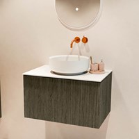 VELOR 70cm meubles de salle de bains couleur Shadow avec 1 tiroir et 0 portes. Vasque à poser COSS Centrée sans trou pour robinet couleur Talc.-2