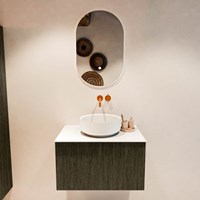VELOR 70cm meubles de salle de bains couleur Shadow avec 1 tiroir et 0 portes. Vasque à poser COSS Centrée sans trou pour robinet couleur Talc.-3