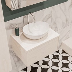 LUSH 60cm meubles de salle de bains Underlayment 1 tiroir. Lavabo BARCO Centrée 1 trou pour robinetter.