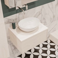 LUSH 60cm meubles de salle de bains Underlayment 1 tiroir. Lavabo BARCO Centrée sans trou pour robinet.