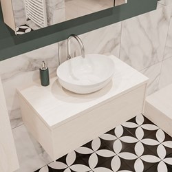 LUSH 80cm meubles de salle de bains Underlayment 1 tiroir. Lavabo BARCO Centrée 1 trou pour robinetter.
