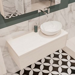 LUSH 100cm meubles de salle de bains Underlayment 1 tiroir. Lavabo BARCO Droite sans trou pour robinet.