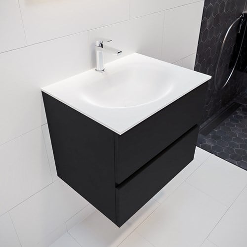VICA 60cm mueble de baño Urban 2 cajones lavabo MOON Centro 1 orificio.