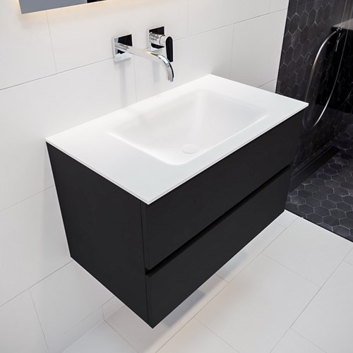 VICA 80cm mueble de baño Urban 2 cajones lavabo CLOUD Centro sin orificio.