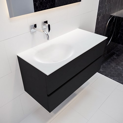 VICA 100cm mueble de baño Urban 2 cajones lavabo MOON Izquierda sin orificio.