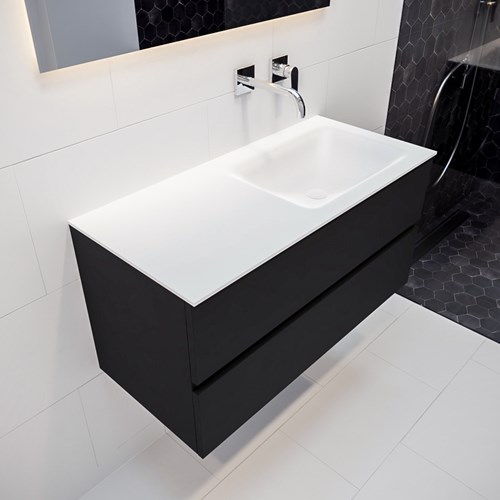 VICA 100cm mueble de baño Urban 2 cajones lavabo CLOUD Derecho sin orificio.