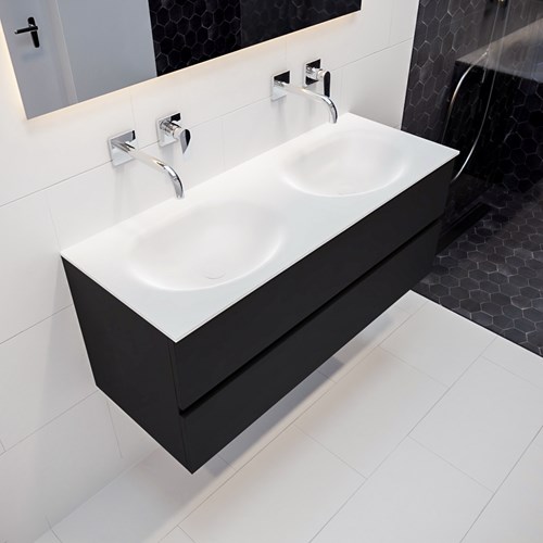 VICA 120cm mueble de baño Urban 2 cajones lavabo MOON Doble sin orificio.