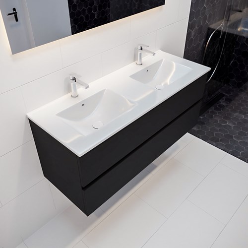 VICA 120cm mueble de baño Urban 2 cajones lavabo DENIA Doble 2 orificios.
