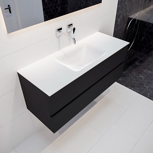 VICA 120cm mueble de baño Urban 2 cajones lavabo CLOUD Centro sin orificio.