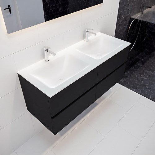 VICA 120cm mueble de baño Urban 4 cajones lavabo CLOUD Doble 2 orificios.