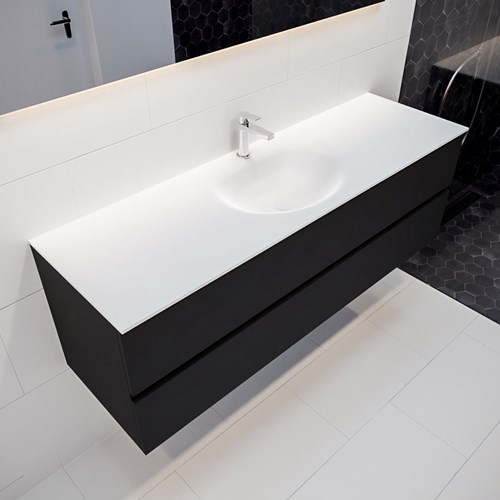 VICA 150cm mueble de baño Urban 2 cajones lavabo MOON Centro 1 orificio.