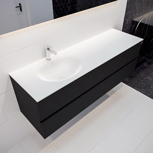 VICA 150cm mueble de baño Urban 2 cajones lavabo MOON Izquierda 1 orificio.