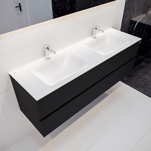 VICA 150cm mueble de baño Urban 2 cajones lavabo CLOUD Doble 2 orificios.