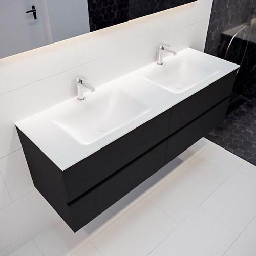 VICA 150cm mueble de baño Urban 4 cajones lavabo CLOUD Doble 2 orificios.