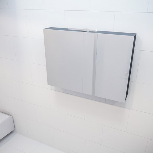 CUBB Camerino 100x70x16cm color Dark Grey con 2 puertas.