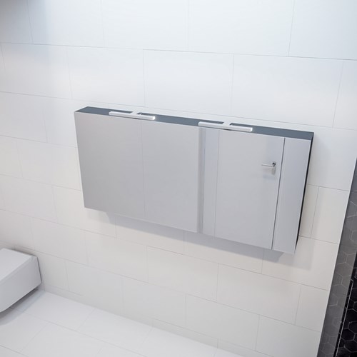 CUBB Camerino 150x70x16cm color Dark Grey con 3 puertas.