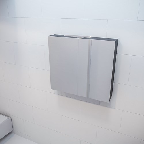 CUBB Camerino 80x70x16cm color Dark Brown con 2 puertas.