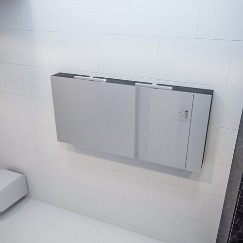 CUBB Camerino 150x70x16cm color Dark Brown con 3 puertas.