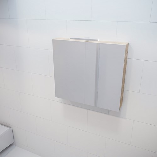 CUBB Camerino 80x70x16cm color Washed Oak con 2 puertas.