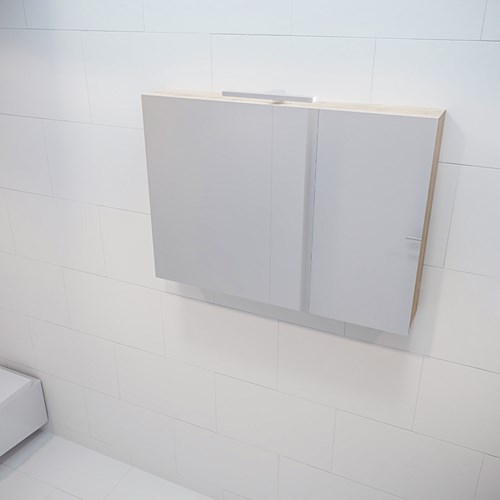 CUBB Camerino 100x70x16cm color Washed Oak con 2 puertas.