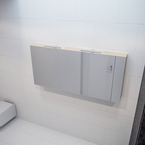 CUBB Camerino 150x70x16cm color Washed Oak con 3 puertas.