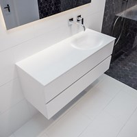 VICA 120cm mueble de baño Talc 2 cajones lavabo MOON Derecho sin orificio.