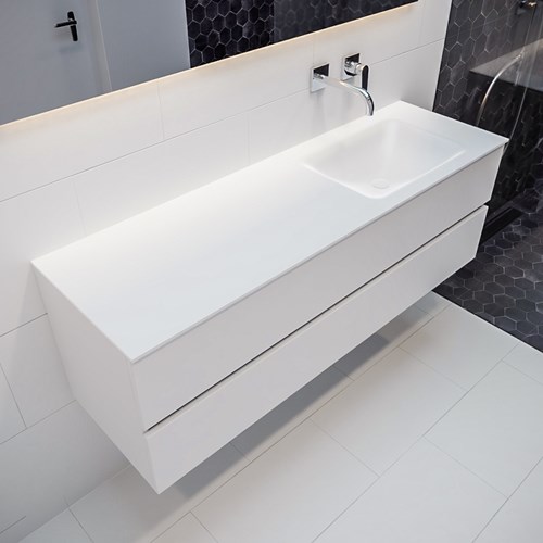 VICA 150cm mueble de baño Talc 2 cajones lavabo CLOUD Derecho sin orificio.