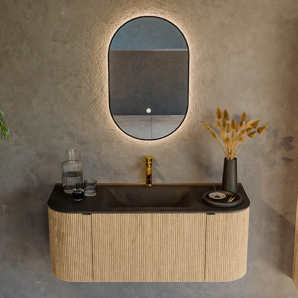 KURVE 110cm Mueble De Ba o Curva Izquierda Derecha Color Oak Con 1 kurve-110cm-mueble-de-ba-o-curva-izquierda-derecha-color-oak-con-1