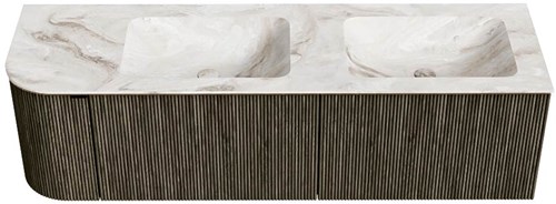 Badmeubel KURVE-DLUX Shadow Wastafel Frappe Set11 00079-1