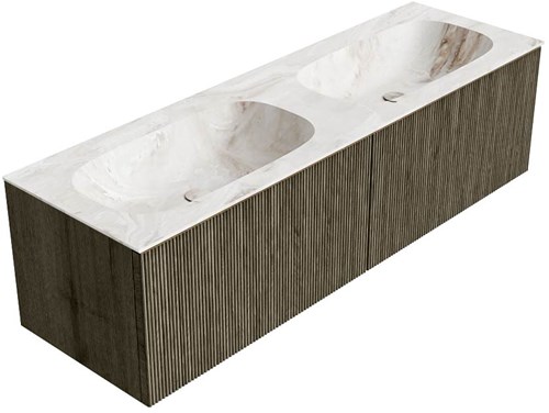 Badmeubel KURVE-DLUX Shadow Wastafel Frappe Set12 00094-2