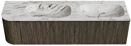 Badmeubel KURVE-DLUX Shadow Wastafel Glace Set11 00091-1