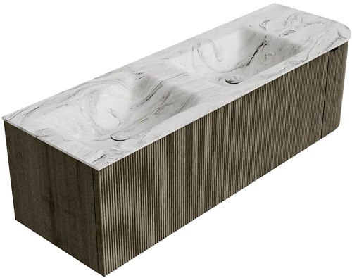 Badmeubel KURVE-DLUX Shadow Wastafel Glace Set12 00076-2