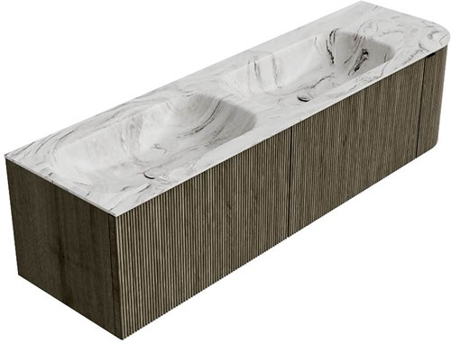Badmeubel KURVE-DLUX Shadow Wastafel Glace Set12 00088-2