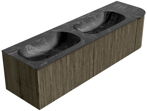 Badmeubel KURVE-DLUX Shadow Wastafel Lava Set12 00088-2