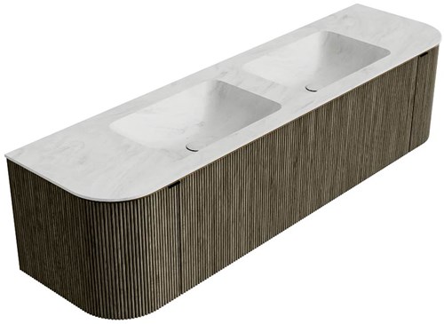 Badmeubel KURVE-DLUX Shadow Wastafel Opalo Set12 00073-2
