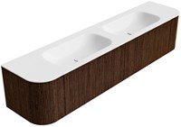 Badmeubels KURVE Walnut Wastafel Talc Set12 00101-1