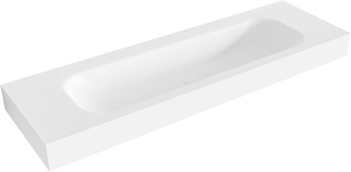 BIG LARGE Talc vrijhangende wastafel 150cm midden rand 12cm