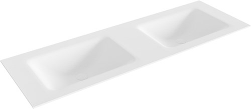 CLOUD Talc solid surface inbouw wastafel 134cm dubbel