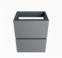 ADA mueble de baño de fondo reducido con 2 cajones color Plata 40cm ancho, Sin recorte en el cajón.-2