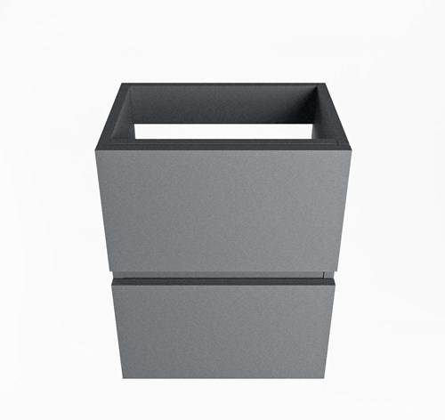 ADA mueble de baño de fondo reducido con 2 cajones color Plata 40cm ancho, Sin recorte en el cajón.-2
