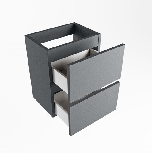 ADA mueble de baño de fondo reducido con 2 cajones color Plata 40cm ancho, Sin recorte en el cajón.-3