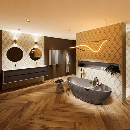 HOLM baignoire autoportante 180x85cm couleur Smoke / Smoke.-3