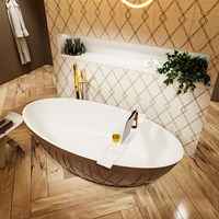 HOLM vrijstaand bad 180x85cm kleur Rust / Talc-2
