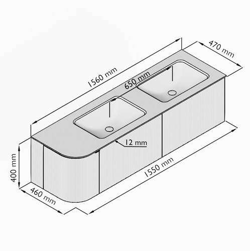 KRVLEA155L2L1D0KDShaLav - Lijntekening