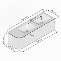 KRVCLO145L1L1D0KDDusUrb - Lijntekening