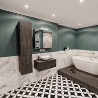 LUSH 80 badmeubel dark brown 1 lades. Waskom BARCO midden geen kraangat-3